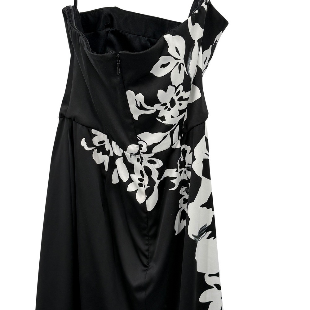 White‎ House Black Market Floral Strapless Satin Blend Dress Size 0 - Picture 5 of 7